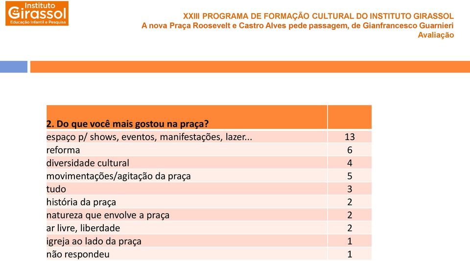 .. 13 reforma 6 diversidade cultural 4 movimentações/agitação da