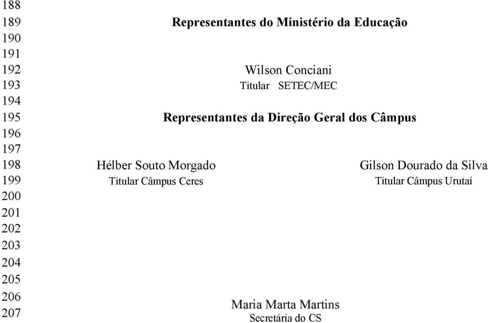 Ministério da Educação Wilson Conciani Titular SETEC/MEC Representantes da
