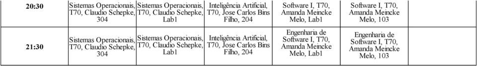 Inteligência Artificial, T70, Jose Carlos Bins Filho, 204 Software I, T70, Melo, Lab1