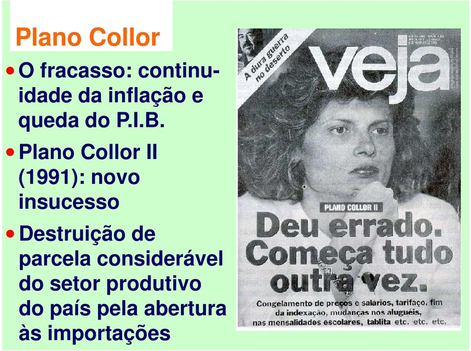 Plano Collor II (1991): novo insucesso Destruição