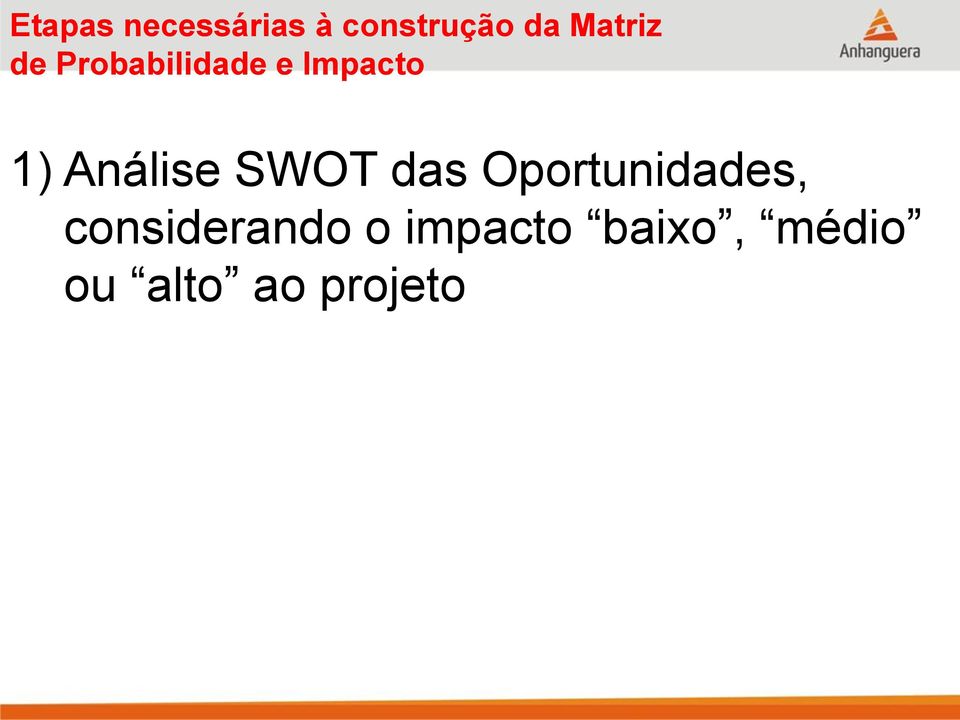 Análise SWOT das Oportunidades,