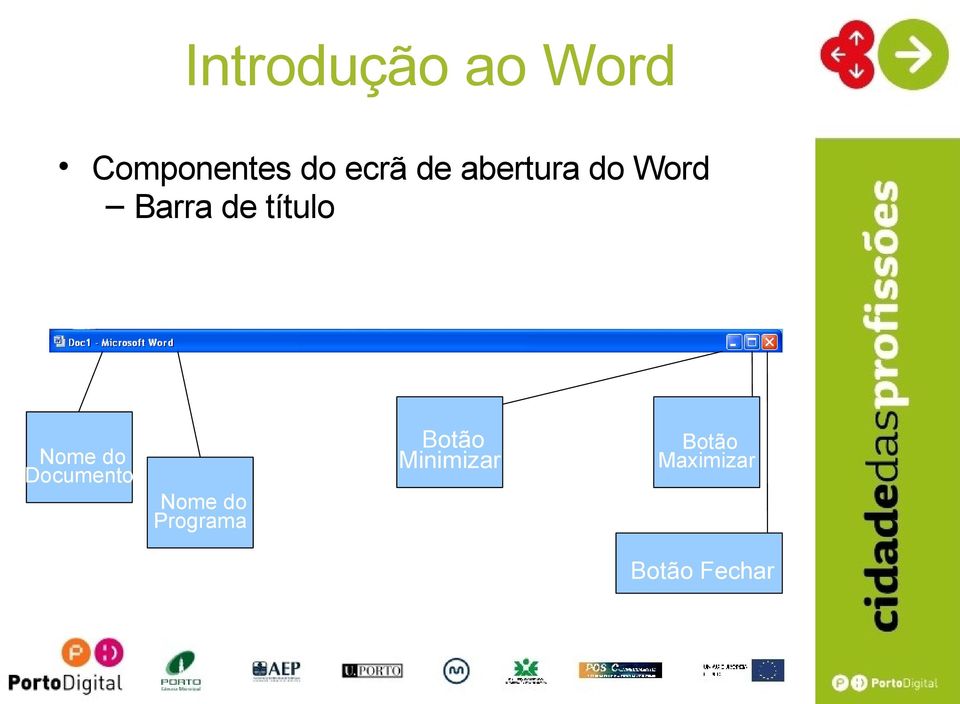 Botão Minimizar Nome do Documento