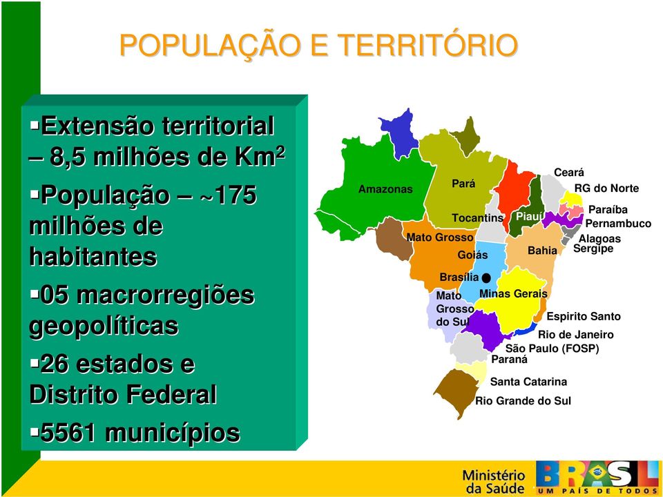 Mato Grosso Tocantins Goiás Brasília Mato Grosso do Sul Piauí Bahia Minas Gerais Rio de Janeiro São