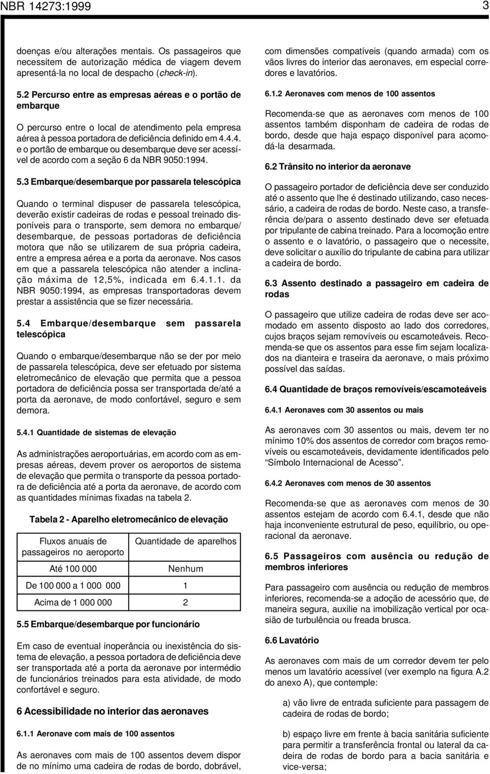 4.4. e o portão de embarque ou desembarque deve ser acessível de acordo com a seção 6 da NBR 9050:1994. 5.