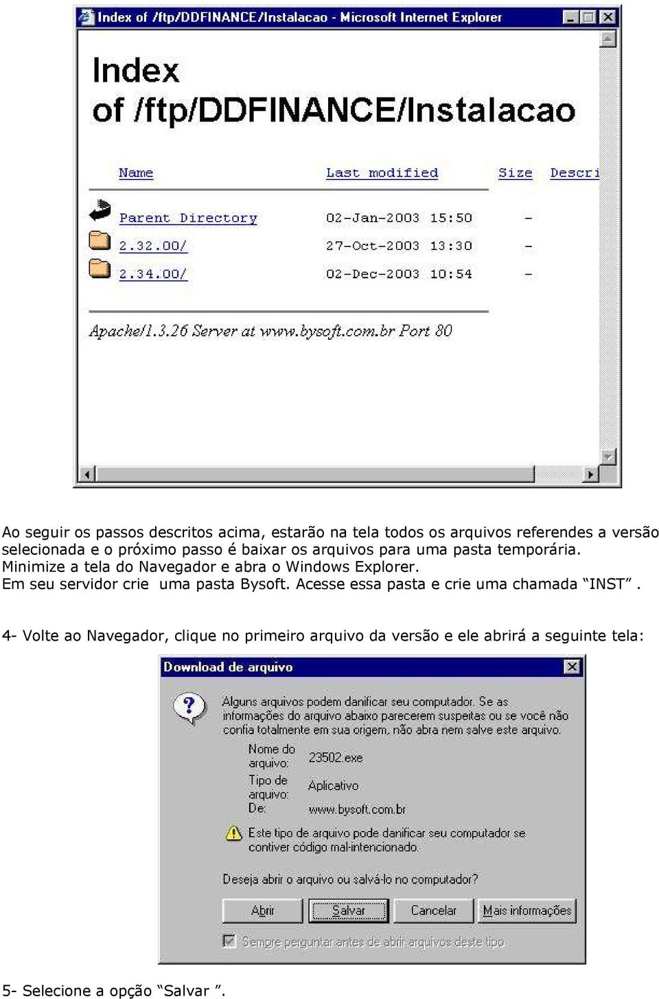 Minimize a tela do Navegador e abra o Windows Explorer. Em seu servidor crie uma pasta Bysoft.