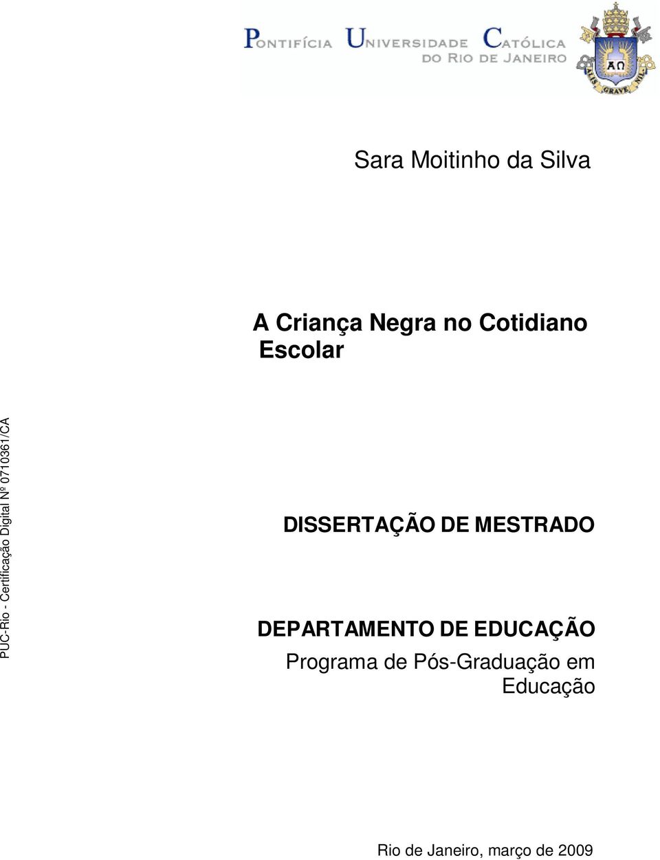 DEPARTAMENTO DE EDUCAÇÃO Programa de