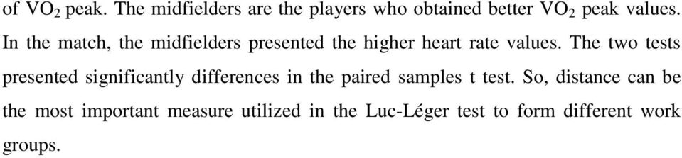 The two tests presented significantly differences in the paired samples t test.