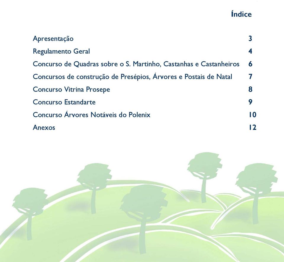 Martinho, Castanhas e Castanheiros 6 Concursos de construção de Presépios, Árvores e