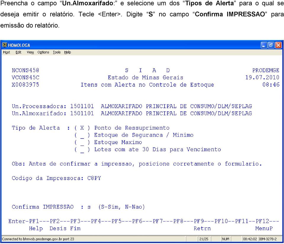 Alerta para o qual se deseja emitir o relatório.