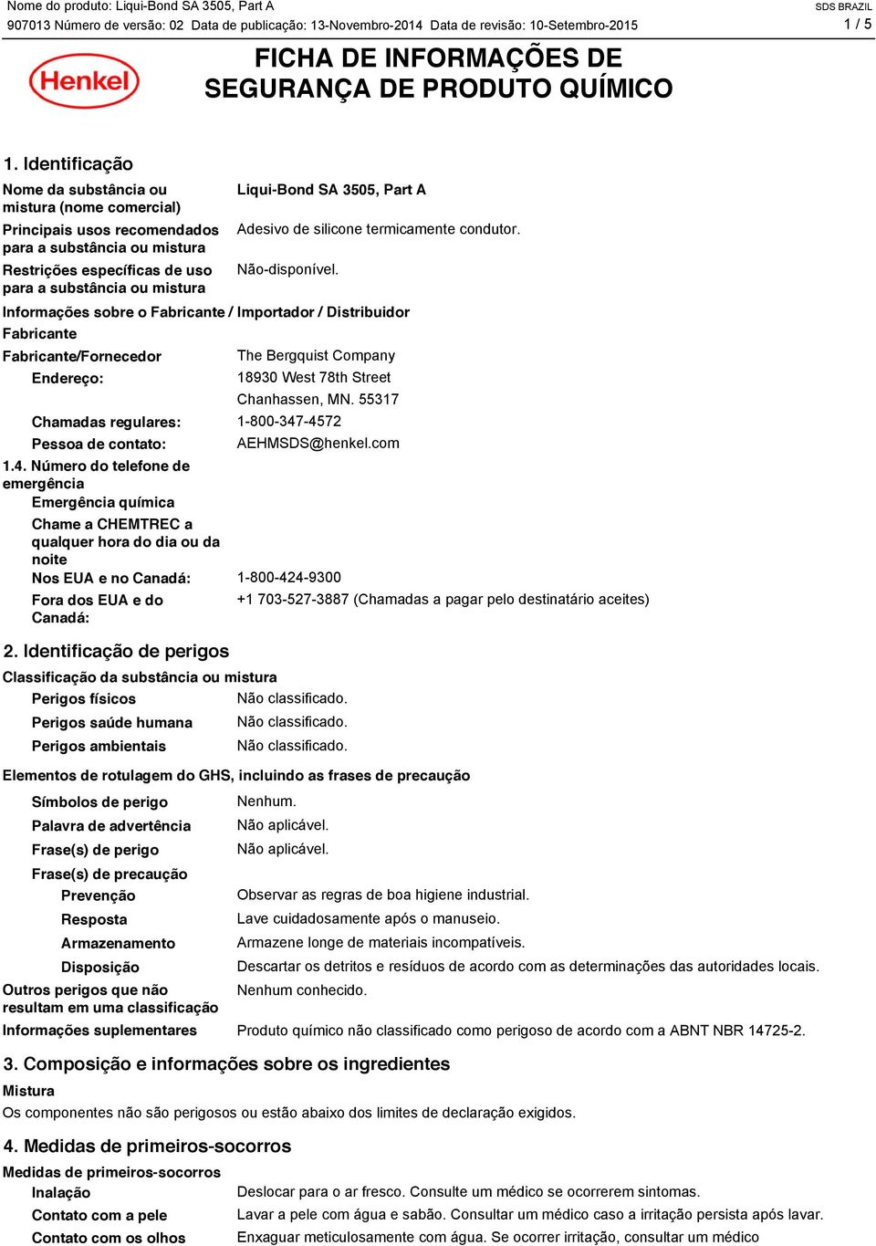 3505, Part A Adesivo de silicone termicamente condutor.