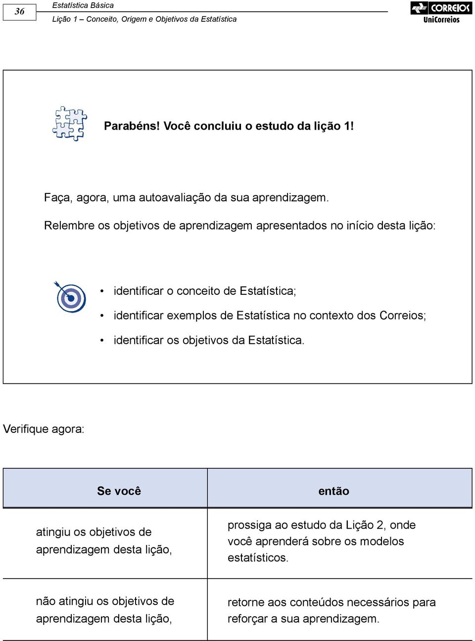 contexto dos Correios; identifi car os objetivos da Estatística.