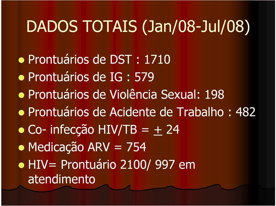 Prontuários de Acidente de Trabalho : 482 Co- infecção HIV/TB =
