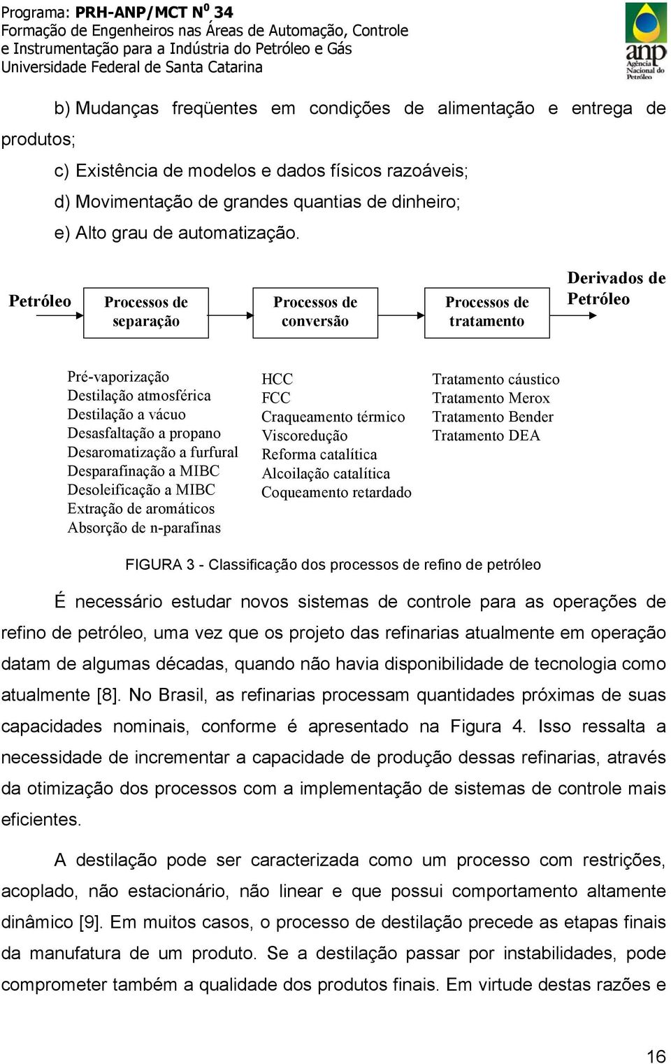 Petróleo Processos de separação Processos de conversão Processos de tratamento Derivados de Petróleo Pré-vaporização Destilação atmosférica Destilação a vácuo Desasfaltação a propano Desaromatização