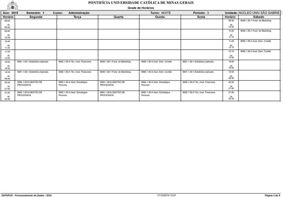 Contáb 9061.1.00-1-Estatística Aplicada 9065.1.00-4-Gest. égica 9065.1.00-4-Gest. égica 9065.1.00-4-Gest. égica 9065.1.00-4-Gest. égica 9062.1.00-X-Tec. Anal.