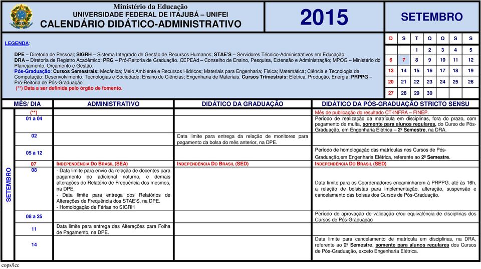 02 Data limite para entrega da relação de monitores para pagamento da bolsa do mês anterior, na DPE.