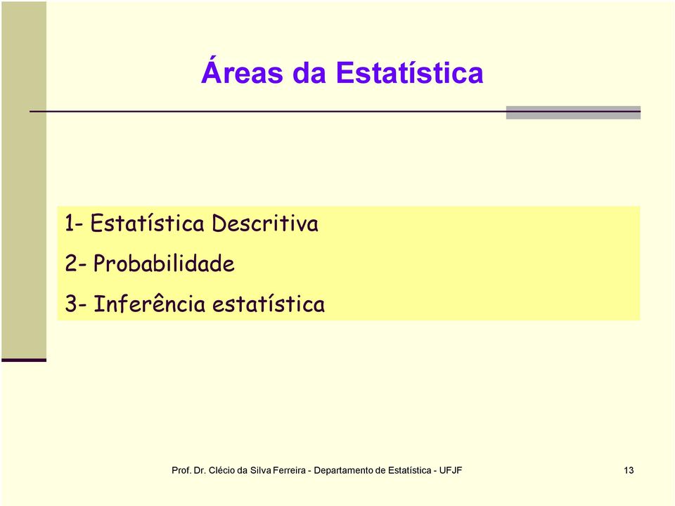 Inferência estatística Prof. Dr.