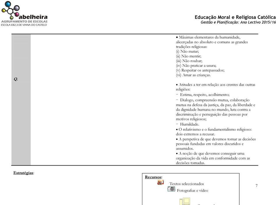 Atitudes a ter em relação aos crentes das outras religiões: Estima, respeito, acolhimento; Dialogo, compreensão mutua, colaboração mutua na defesa da justiça, da paz, da liberdade e da dignidade