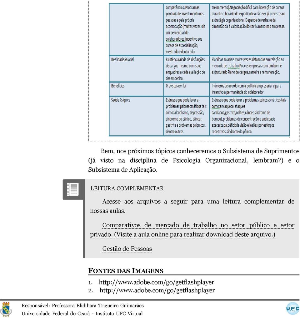 Comparativos de mercado de trabalho no setor público e setor privado. (Visite a aula online para realizar download deste arquivo.