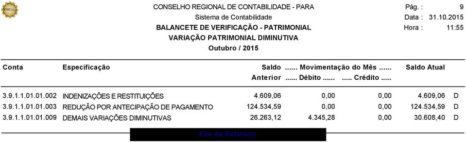 534,59 0,00 0,00 124.534,59 D 3.9.1.1.01.01.009 DEMAIS VARIAÇÕES DIMINUTIVAS 26.