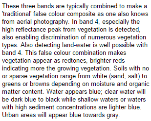 Composição Colorida Landsat Thematic Mapper Bands 4, 3, and 2 (RGB).
