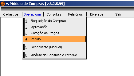 Trabalhando com o PEDIDO. Quando confirmamos a geração do pedido, o sistema nos pergunta Deseja alterar este pedido? para que possamos colocar valores nos itens.