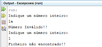 Exemplo 3 2/2 Captura e Tratamento Diferentes Tratamentos das Exceções: ler dados do