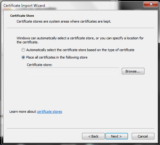 f. Clique no botão Install Certificate... ou Instalar Certificado... g.