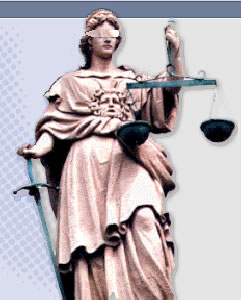 A justiça tem numa das mãos a balança em que pesa o direito, e na outra a espada de que se serve para o defender.
