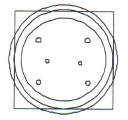 Figura 35 - Vista de lado do objeto de teste Eurospin para o teste de posição de corte. Fonte: MAGNET TEST OBJECTS, 2004, p. 15. plano axial.
