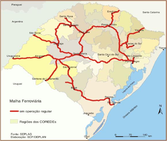 Malha Ferroviária do Rio Grande do Sul 1998-3.