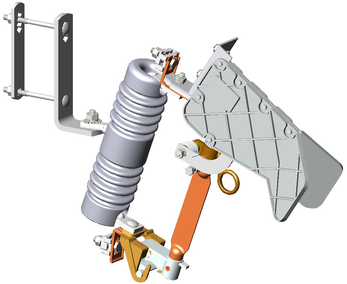 O dispositivo de abertura em carga permite ao eletricista interromper a carga por meio de uma simples operação com uma vara de manobra.