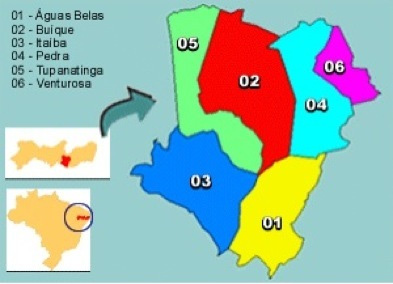 Fig. 01- Mapa do Vale do Ipanema O município de Venturosa situa-se em uma área rica em Sítios Arqueológicos com forte presença de elementos visuais.