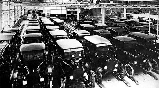 2) Crise de 1929 B) Superprodução Contexto fordista: lógica de produção em massa e em série Empresas americanas disputam por mercados europeus no pós-guerra.