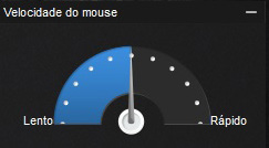 9.4 Velocidade do mouse D Existem onze níveis para ajustar a velocidade do mouse. Quanto maior o valor, mais rápido o cursor do mouse se move na tela. 9.