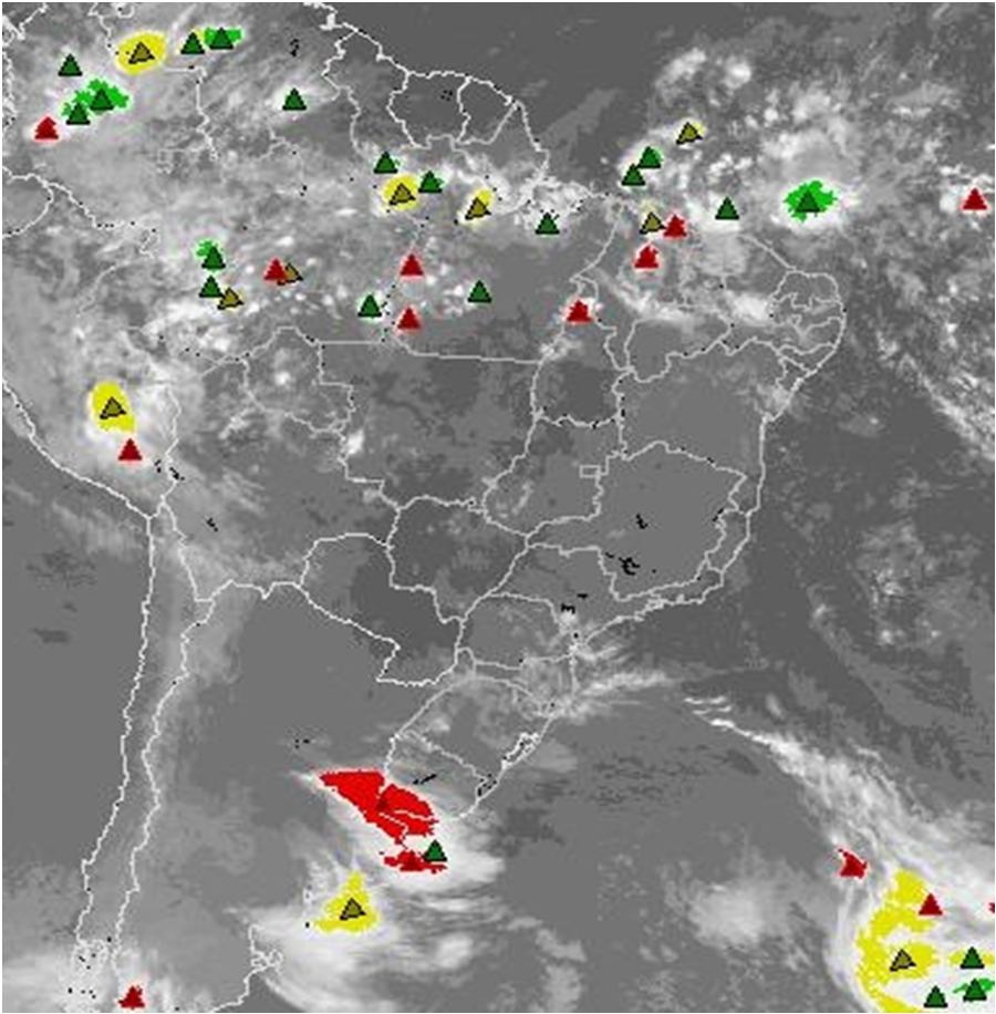 ANÁLISE DAS 17/04/2011 04:00 h (local) A imagem do Satélite Meteosat-9, canal visível das 04h00min do dia 17/04/2011, mostra o céu parcialmente nublado no estado do Ceará.