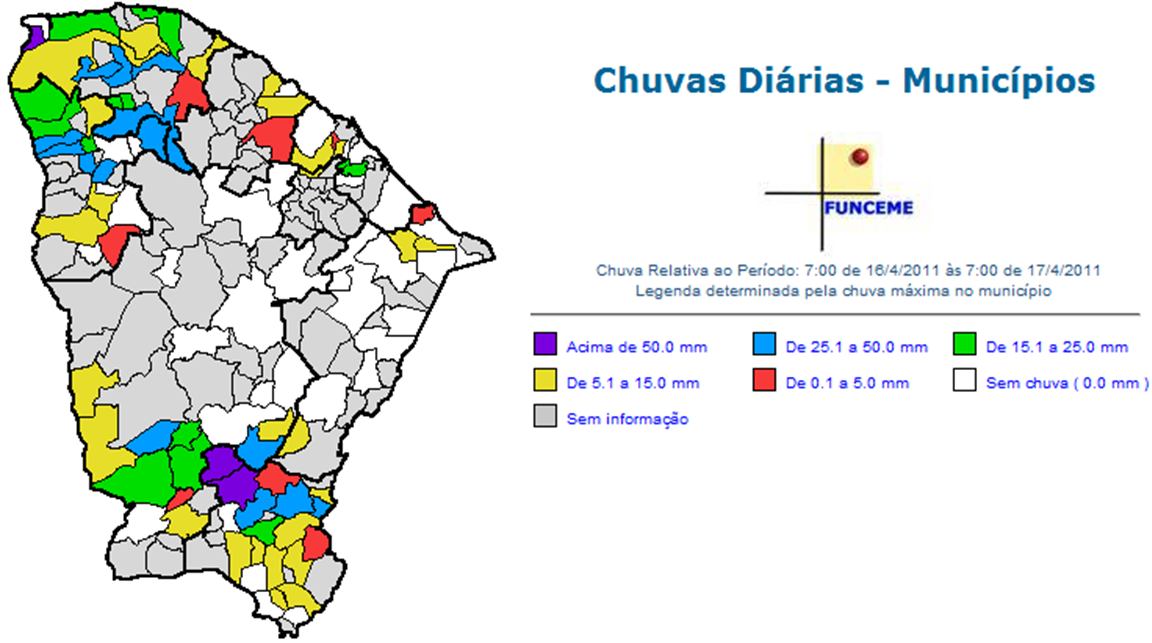 BOLETIM DIÁRIO DO TEMPO Boletim do Tempo para 17 de abril (CHUVA) O escoamento em médios níveis permaneceu de leste e a descontinuidade da Zona de Convergência Intertropical sobre a região do Estado