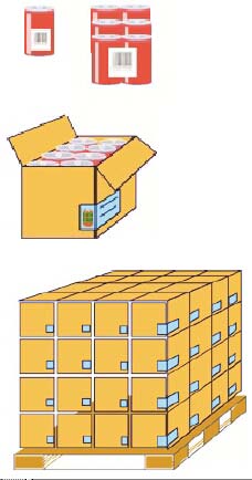 Ítem de varejo (Unidade de Consumo) Unidade Comercial Unidade Logística Figura 2 Diferença entre item de varejo, unidade comercial e unidade logística. III.