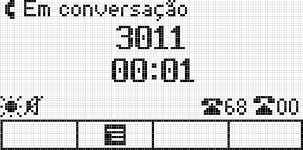 Se o ramal onde está instalado o terminal estiver programado com a opção para requisitar senha, será solicitada a senha do ramal.