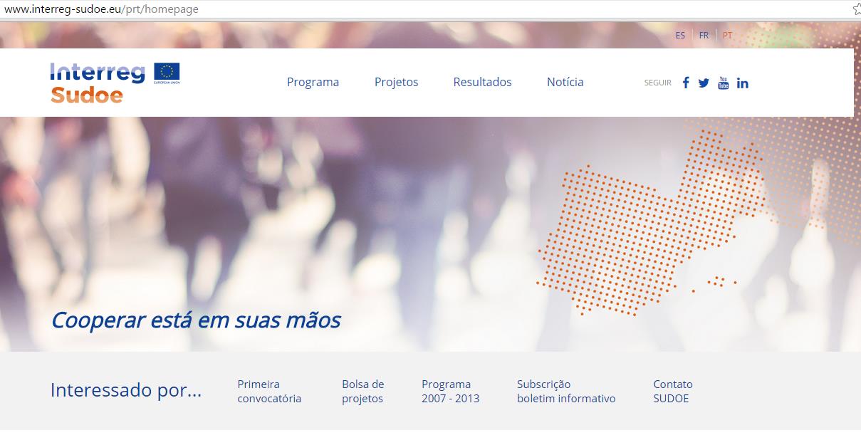 Página internet Parte central da comunicação do Programa Toda a informação passa pela página de internet A página do Programa 2014-2020 já se