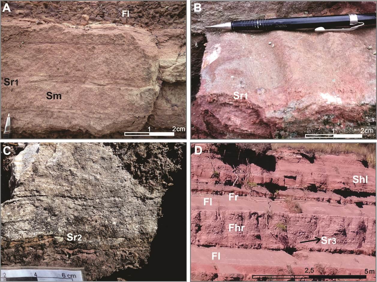 83 proposto por Warren et al. (2008), para arenitos com laminação plano-paralela da Formação Rio do Rasto. FIGURA 5.5 - Arenitos com laminações onduladas assimétricas.