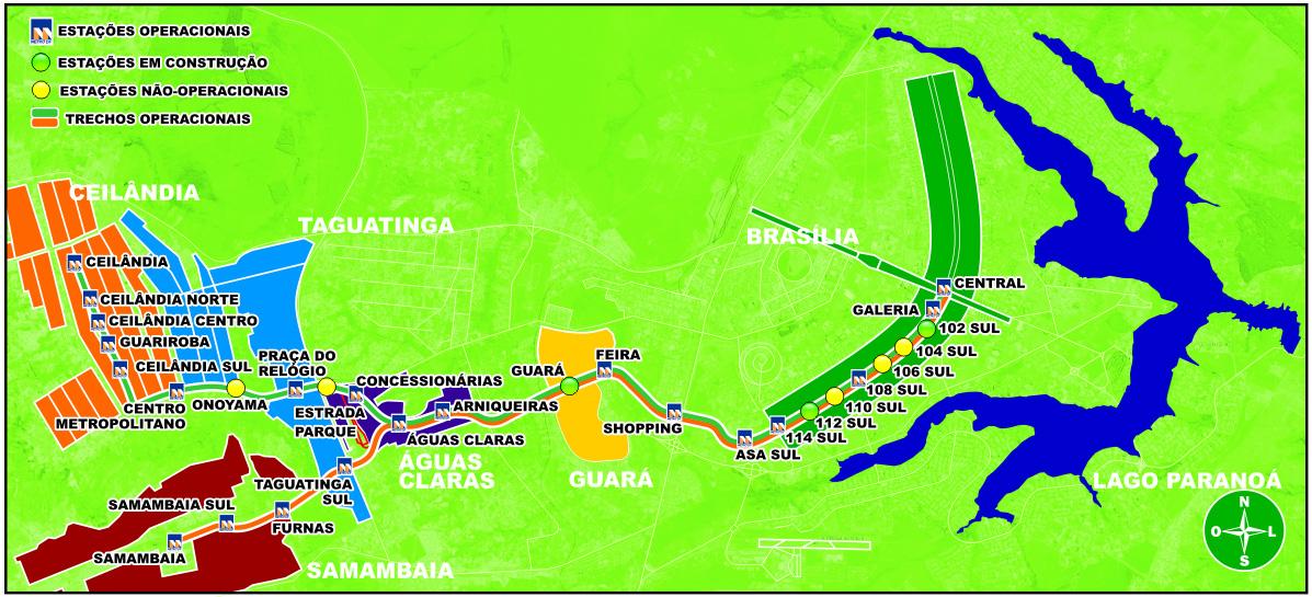 Inserção do metrô de Brasilia no Distrito