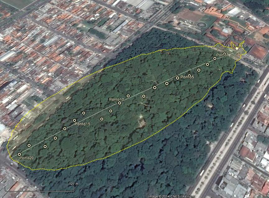 115 A antena de transmissão foi montada na posição 1 25'43.4"S de latitude e 48 27'16.