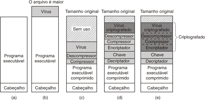 Técnicas Antivírus e Antiantivírus (1) a) b) c) d) e) Um programa Programa infectado Programa