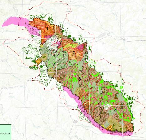 Carta de Gestão do Território Áreas Críticas: 49 microbacias foram qualificadas como áreas críticas no município, a maior parte delas estão localizadas na parte norte nas Zonas 1 e 2.