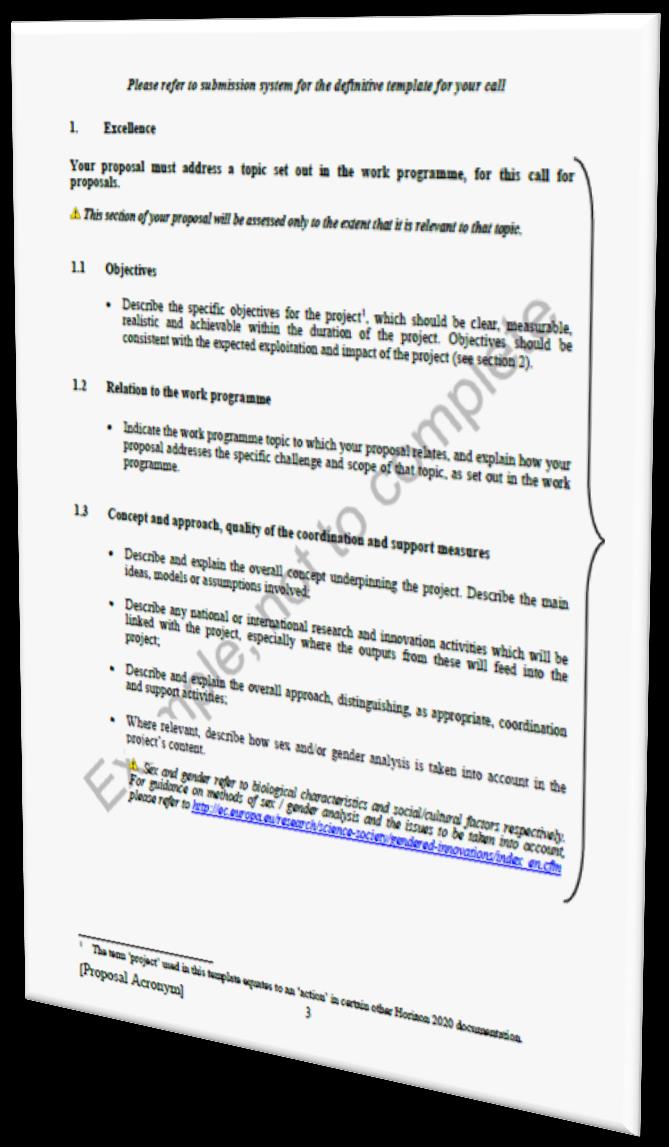 PARTE B INFORMAÇÃO TÉCNICA 1. Excellence 1.1 Objectives 1.2 Relation to the work programme 1.3 Concept and approach 1.4 Ambition 2. Impact 2.1 Expected impacts 2.