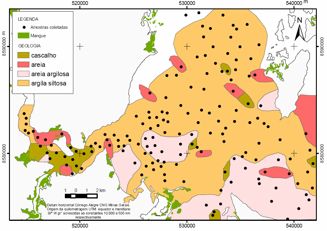 Figura 9: Mapa de distribuição textural dos sedimentos de fundo oceânico (adaptado de Corrêa & Ponzi 1979) 5.