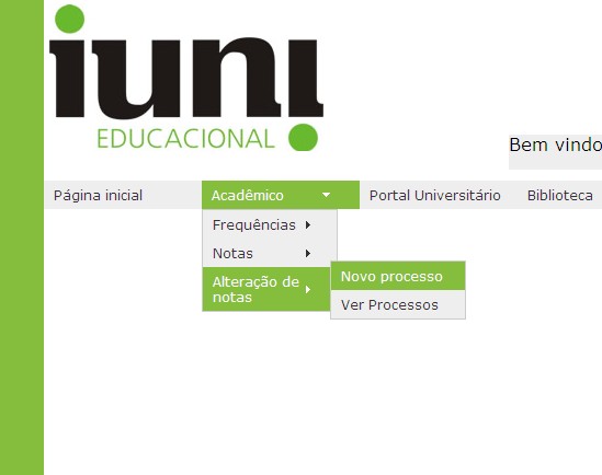 Alteração de Notas pelo Portal Professor Para facilitar o processo de alteração de notas dos alunos no banco de dados da Instituição, foi disponibilizada a opção Alteração de Notas no Portal