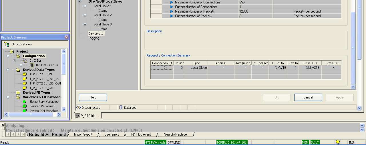 8. A configuração ficou como abaixo, clicando em Device List.