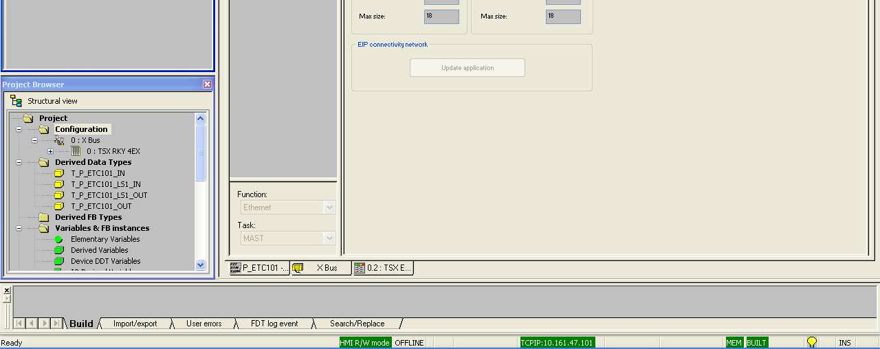 2. Tela de configuração do módulo TSXETC101