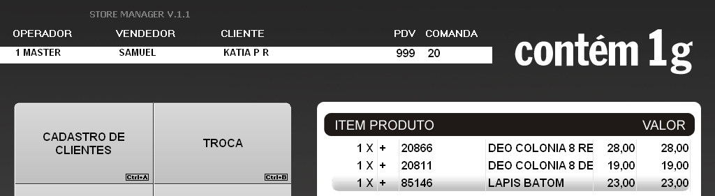 2.22 Venda mista - desconto, cartão fidelidade e cartão de crédito O sistema calcula o valor